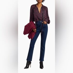 Veronica Beard Dark Denim Alenah Slim Straight High Rise Size 29